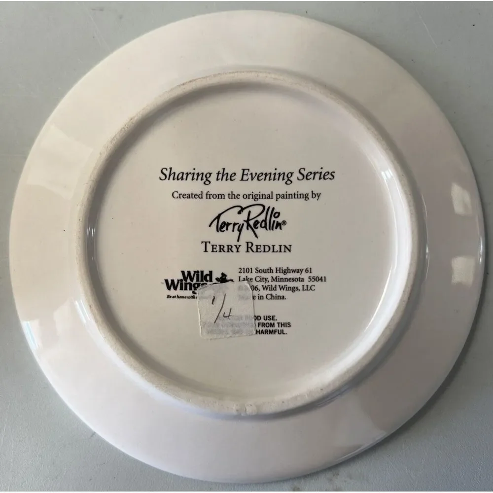 Sharing the‎ Evening by Terry Redlin Plate, Wild Wings LLC. Excellent Condition